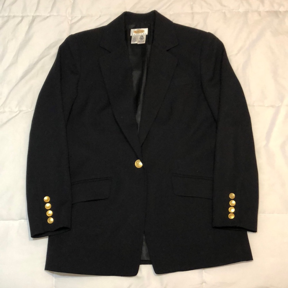 Talbots 100% Wool Black Suit Jacket